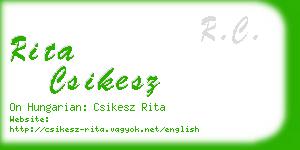 rita csikesz business card